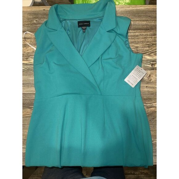 Donna Morgan Dress Size 16 Teal Pleated Sleeveless. NWT. J - Picture 1 of 9